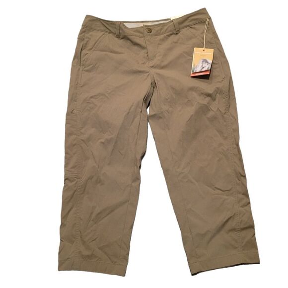 ROYAL ROBBINS WOMENS DISCOVERY  CAPRIS PANTS SIZE 4 NWT TAUPE UPF50  MID RISE - Picture 1 of 8